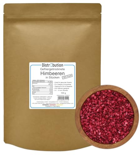 Gefriergetrocknete Himbeeren 100g Knuspriger Snack, Ohne Zucker, Vegan