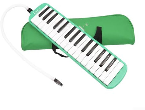 Juego completo de melódica portátil de 32 teclas para estudiantes para instrumentos musicales, incluye accesorios (verde)