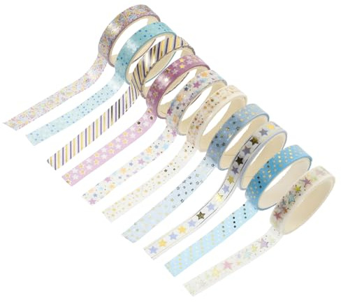 Hohopeti 10rollen Washi-tape-set Mit Dekoratives Klebeband Für Scrapbooks Notizbücher Geschenke Partydekorationen Aus Japanischem Leicht Zu Schneiden Ohne Kleberückstände
