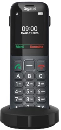 Gigaset Comfort 600 SIM 4G-Volte-Telefon, 4G-Technologie, Anthrazit | 2,4-Zoll-Display, Bluetooth, Hörgerätekompatibel, 500 Stecker, Made in Germany, [Kompatibel in DE, IT, FR, NL, BE, AT]