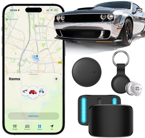 NozlaID Intelligent GPS-Tracker für Auto - Kompatibel mit iOS/Android - Magnetischer Autotracker Ohne ABO - SmartTag Tracker Verstecktes Ortungsgerät für Auto & Fahrzeuge