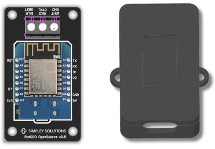 Ouvre-porte de garage intelligent RatGDO Open Source Board avec étui, fonctionne avec certains modèles Chamberlain et Liftmaster. Pas de frais d'abonnement (inclus ESP12 ESP8266 D1 Mini avec Apple