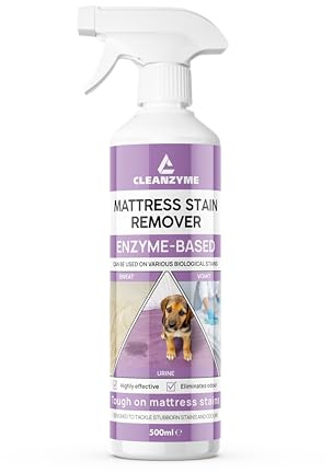 Cleanzyme - Enzyme Mattress Stain Remover Spray - Enzymatic Cleaner for Urine, Incontinence, Sweat & Odours - Professional Strength Odour Remover for Bedding, Carpet, Upholstery & Pet Stains - 500ml