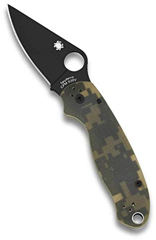 Spyderco Unisex – Erwachsene, schwarz, Taschenmesser, para 3 Black Blade, Klinge: 7.6 cm, G10, Klappmesser, Taschenclip, normal