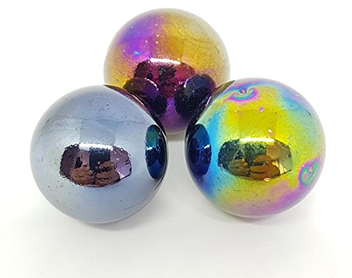 MesBilles 3 Glasmurmeln Pétrole 25 mm Glasmurmeln 2,5 cm