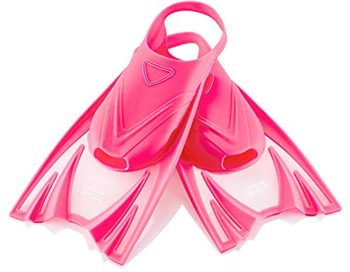Aqua Speed Trainingsflossen weich für Kinder I Kurze Flossen rosa I Schwimmflossen I Kurzflossen Mädchen Kind I Schwimmbadflossen I Schnorcheln I Training I Pink, Gr. 25-29 (S) I Frog