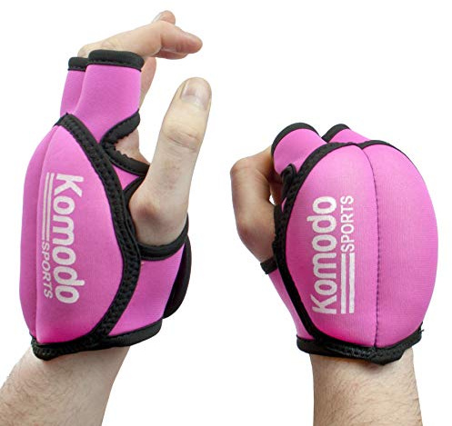 Komodo Pink Neoprene Weighted Gloves Fitness Workout Training | Pre-filled with iron filing sand, Designed for boxing, MMA and other exercises