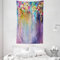 ABAKUHAUS Blumen Wandteppich und Tagesdecke, Blühende Blumen aus Weiches Mikrofaser Stoff Waschbar ohne Verblassen Digitaldruck, 140 x 230 cm, Lila Blau