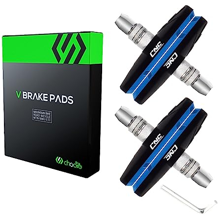 Chooee V-Brake Bremsschuhe 2 Paar,70mm Bremsbeläge für Shimano Schwarz/Blau