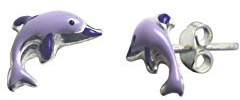 Aka Gioielli® - Kinder-Ohrstecker aus 925 Sterling Silber Delphin Ohrringe Mädchen