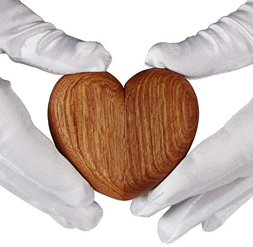 aufodara Herz Holz Ring Box Personalisiert Schmuckschatulle Hochzeit Verlobung Ringbox Handgemacht (Rot)