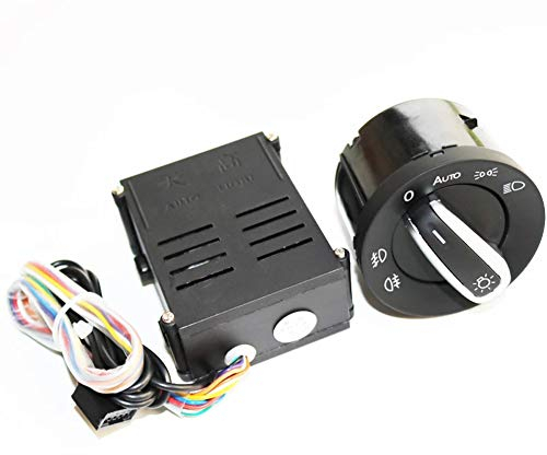 Auto Scheinwerfer Sensor, Asuro Nebelscheinwerfer Schalter Auto Scheinwerfer Lampe Kontrollschalter Licht Sensor Modul Lichtschalter Schaltknopf Kompatibel mit Golf 4 MK4 Bora Passat B5 5ND941431B