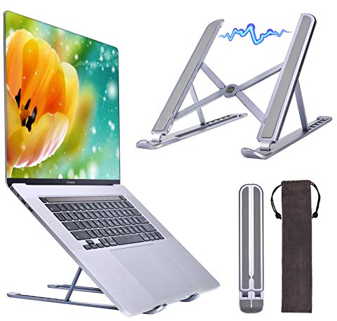 Yanavee Laptop Ständer, Aluminium Laptop Stand höhenverstellbar mit Spezielles Magnetisches Design, Faltbarer Notebook Ständer kompatibel mit Laptops 10-15,6 Zoll (Space Grey)