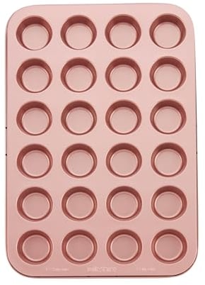 Wiltshire Rose Gold 24 Cup Muffin Tray, PFOA PTFE Free, Cupcake Mould, Non-Stick Coating, Rectangular Coated Baking Tin, Sheet Steel Bakeware, Carbon Steel, 38.7x26.2x2.1cm