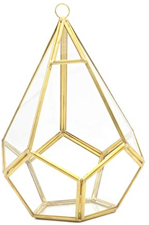 Yushu Hängendes Glas-Terrarium mit Diamanten, geometrisches Polyeder, moderne künstlerische Wand-Tränen-Form, Luftpflanzen-Halter, Schreibtisch-Pflanz