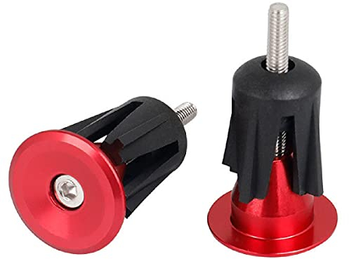 Azarxis Lenkerendkappen Lenkerstopfen Fahrradgriffe Stecker Lenker Endkappen für Fahrrad Mountainbike Rennrad (Rot - 23,3mm - 2 Stück)