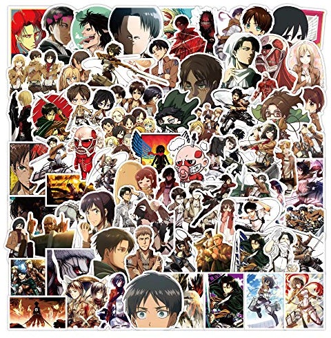 Titan Sticker Pack 100pcs, Vinyl Anime Sticker Decals for Water Bottles Laptop Skateboard Notebook, Gift for Adults Kids Teens