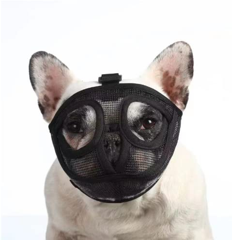 Maulkörbe Hund Korbmaulkorb Kurzer Schnauze Maulkorb Bulldogge Mops Korbmaulkorb Einstellbar Hundemundabdeckung PVC Atmungsaktiv Abdeckung Hundemaske Verhindert Beißen Bellen