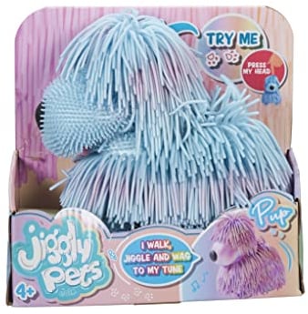 Jiggly Pets Pearlescent Puppy Blue Interactive Electronic Puppy toy Age 4+ with sounds music and movement Animal Toys Interactive pets Walking toy puppy