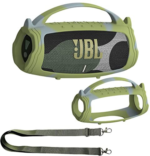 Silicone Cover Case for JBL Charge 5 Portable Bluetooth Speaker, Protective Skin Holder for JBL Charge 5 Speaker Accessories (Camouflage Case, NOT Fit Wi-Fi Version)