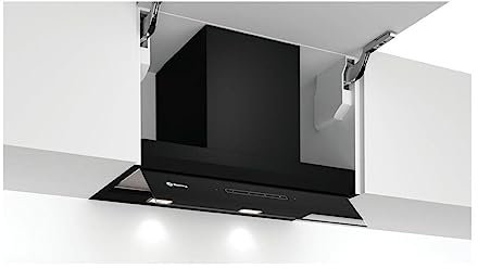 Balay – Campana Extractora Decorativa Integrable, 60 cm de ancho, 4 potencias de extracción, Instalación en Salida de Humos o Recirculación, Negro, 3BD967GN