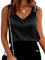 Ekouaer Donna Elegante Senza Maniche Canotta Raso Sottogiacca Estiva Camisole Scollo a V Tank Shirt Basic Casual