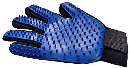 Provance Tierhaarhandschuh Tierpflegehandschuh Fellpflege Haustier Bürste Katzenhandschuh Hundehandschuh Blau