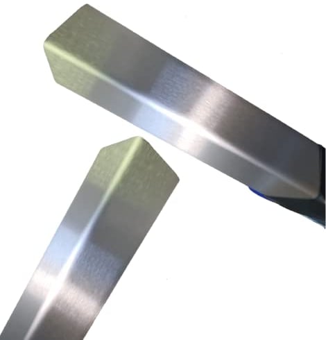 Gastro-Blechdesign Edelstahl Kantenschutz 2000mm 30x30 mm K240 geschliffen V2A 1 mm stark Kantenschutzblech Kantenschutz Winkelprofil 200cm Eckschiene L-Profil Schenkel Edelstahl Eckprofil 3x3cm