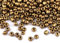 Rocailles Glasperlen metallic 50g Größe 8/0 3mm Perlen fädeln Schmuck basteln, Farbe:dunkelgold metallic
