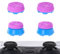 PlayVital Thumbs Pro Joystick Extender für PS5,Thumbstick Kappen Zubehör für PS5 Controller-2 High Raise&2 Mid Raise Konkav(Hurricane-Violett&Himmelblau)