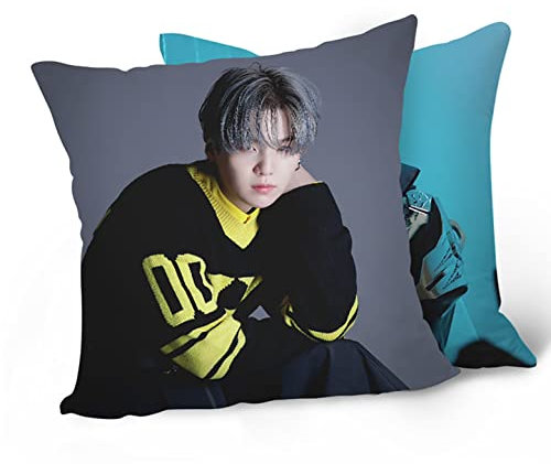 BTS Merchandise BTS Jungkook Jimin V Suga Jin JHope Charakter Poster Doppelseitiger Druck Schlafzimmer Couch Sofa Quadratisch Pillo 45 cm x 45 cm