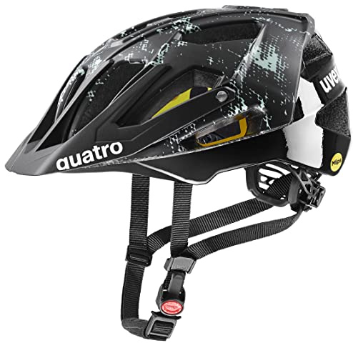 uvex Quatro cc MIPS - sicherer MTB-Helm für Damen und Herren - MIPS-Sysytem - waschbare Innenausstattung - Black-Jade matt - 52-57 cm