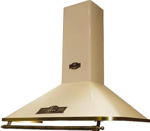 Kaiser EMPIRE Retro Designer Dunstabzugshaube 90 cm A 9315 ElfEm | Wandhaube 910m³/h | Kaminhaube Elfenbein/Griff – Bronze | Abzugshaube Inkl.Umluftset/Abluft Wandmontage Expert Haube