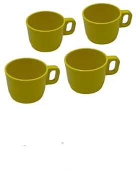 Facilemarket Tazzina da caffè Colore Giallo in Melamina Made in Italy Set da 4