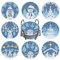 NAIMOER 8Stück Diamond Painting Untersetzer Weihnachten mit Halter, DIY Winter Untersetzer, Kaffee Diamant Painting Untersetzer für Erwachsene Kinder, Getränke Untersetzer, 5D Diamant Untersetzer