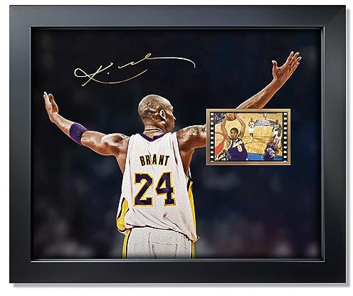 sufenvera Gerahmtes Poster mit Basketball-Motiv, Kobe Bryant, Foto-Collage, Geschenke für Laker-Fans zum Geburtstag/Weihnachten/Vatertag, 25,4 x 20,3 cm