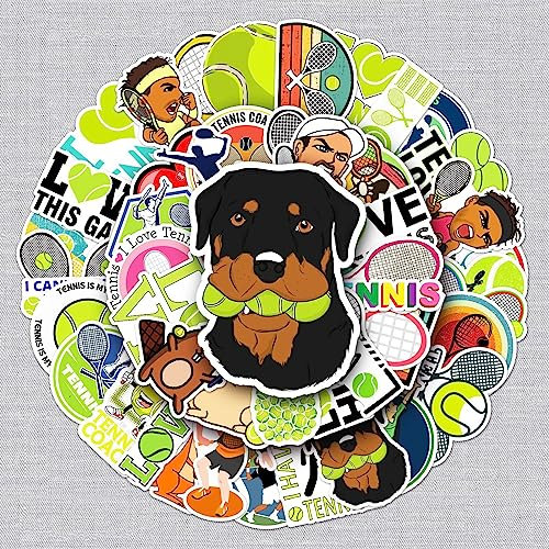 Tennis Aufkleber Tennis Sticker Set 50 Stücke Niedlich Deko für Auto Laptop Skateboard Fahrrad Moped Motorrad Fahrrad Computer,Geeignet für Erwachsene Kinder