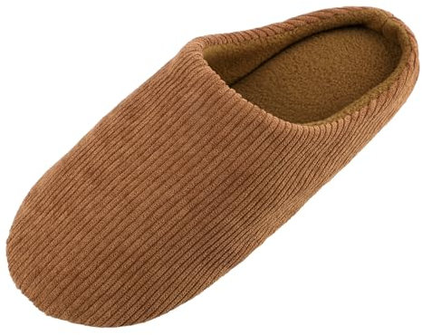 Knixmax Zapatillas de Estar por Casa Hombre y Mujer Algodón Pantuflas Cómodo y Suave para Hotel Viaje Marrón EU42-43