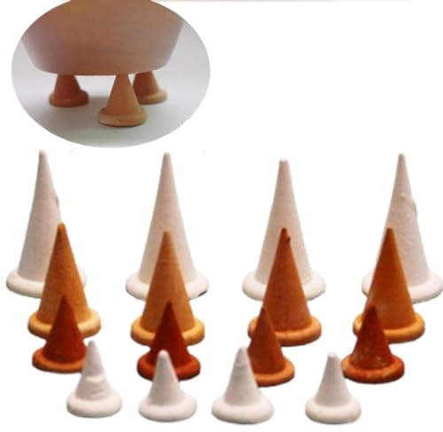 Lot de 16 clous de four à poterie résistants aux hautes températures - Clous mobiles en céramique réfractaire - Outil réutilisable pour cuisson en céramique - 4 tailles