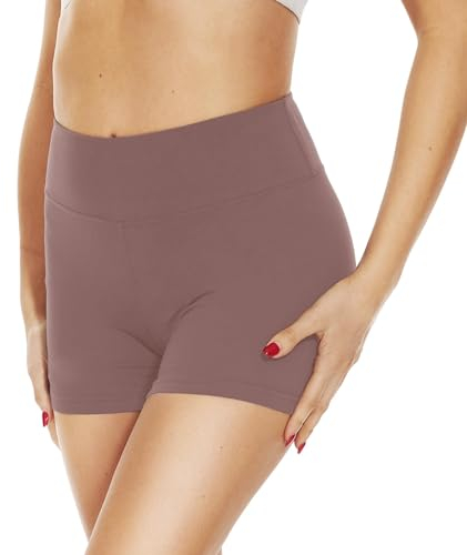 Gayhay Radlerhose Damen Kurze Shorts Sporthose Leggings Blickdicht High Waist Shorts Hotpants Sommerhose für Yoga Rosa,S-M