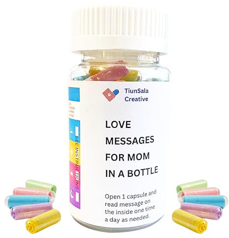 TIUNSALA CREATIVE Message In A Bottle Paper - Kind Notes In a Jar - Capsule Letters Message In a Bottle - Best Gift for Mom, Mother, Grandmother, Meemaw, Mothers Day Gift
