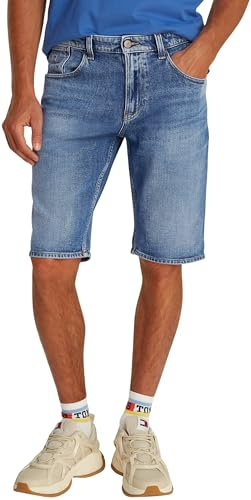 Tommy Jeans Herren Jeans Shorts Ronnie mit Stretch, Blau (Denim Medium), 34W