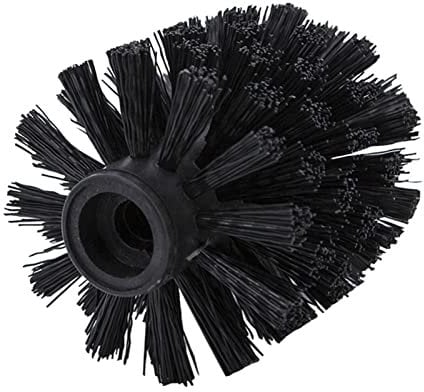 Replacement Toilet Brush Head | Easy Screw- Design for Bathroom Storage | Toilet Brush Head with Sturdy Stiff Bristles Black/White