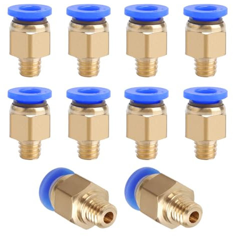 QitinDasen 10 Pièces 3D Imprimante PC4-M6 Pneumatique Connecteur, PC4-M6 Pneumatique Rapide Raccord