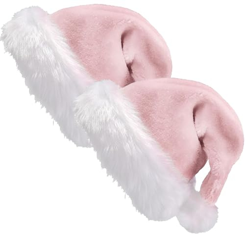 GDVONE Cappello Natalizio Cappello di Babbo Natale Ppeluche per Tutti Gli Adulti Accessori Natalizi per Feste Festive del Nuovo Anno