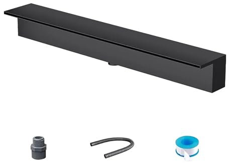 Kit fontana per piscina a cascata in acciaio inossidabile per piscina da giardino all'aperto da 30 cm, con cascata completa e caratteristiche di flusso