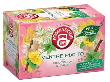 Pompadour1913, Tisana Fredda Ventre Piatto, 54 Filtri (3 Confezioni da 18 Filtri), con Finocchio e Ananas, Digestiva e Sgonfiante, Senza Lattosio, Glutine e Allergeni