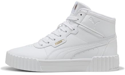 PUMA Sneaker da Donna Carina 3.0 Mid, Puma Bianco PUMA Oro, 37.5 EU
