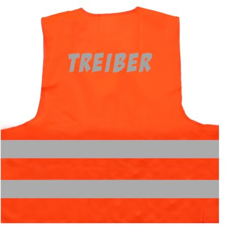 Treiber Treibjagd Warnweste BZW. Signalweste mit reflektierendem Aufdruck - Größe S/M, orange