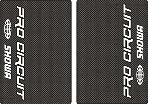 Upper Fork Decal Stickers Graphic Set Compatible with PRO Circuit SHOWA Suspension - Fit All Dirt Bikes - Adhesive Vinyl Carbon (Glossy)